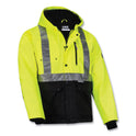 ergodyne GloWear 8275 Class 2 Heavy-Duty Hi-Vis Workwear Sherpa Lined Jacket, Small, Lime (23972)