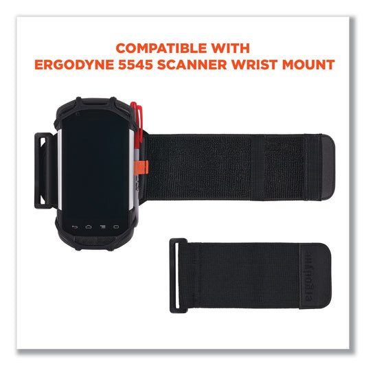 ergodyne Squids 5546 Scanner Wrist Mount Extender Strap, 4 x 5 x 0.5, Elastic, Black (19146)