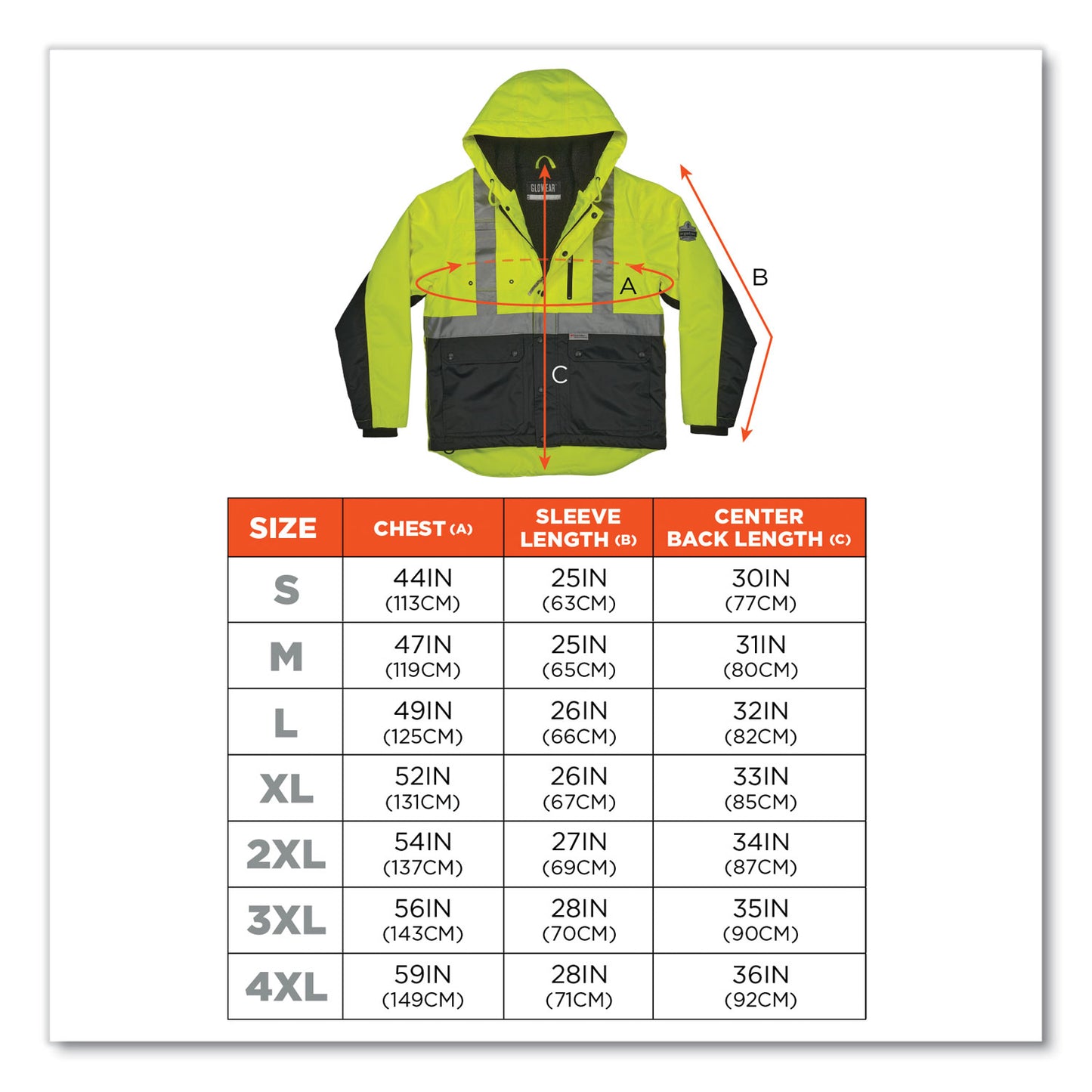 ergodyne GloWear 8275 Class 2 Heavy-Duty Hi-Vis Workwear Sherpa Lined Jacket, Medium, Lime (23973)