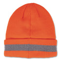 ergodyne N-Ferno 6803 Reflective Rib Knit Winter Hat, One Size Fits Most, Orange (16865)