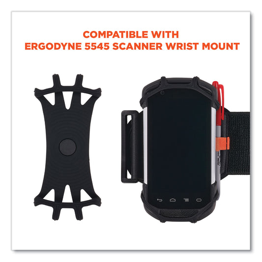 ergodyne Squids 5547 Scanner Wrist Mount Holder, 4 x 5 x 0.5, Plastic, Black (19147)