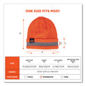 ergodyne N-Ferno 6803 Reflective Rib Knit Winter Hat, One Size Fits Most, Orange (16865)