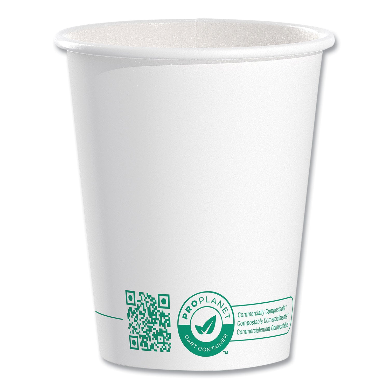 SOLO Compostable Paper Hot Cups, ProPlanet Seal, 10 oz, White/Green, 50/Pack (370PLAPLATPK)