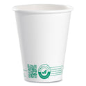 SOLO Compostable Paper Hot Cups, ProPlanet Seal, 8 oz, White/Green, 50/Pack (378PLAPLATPK)