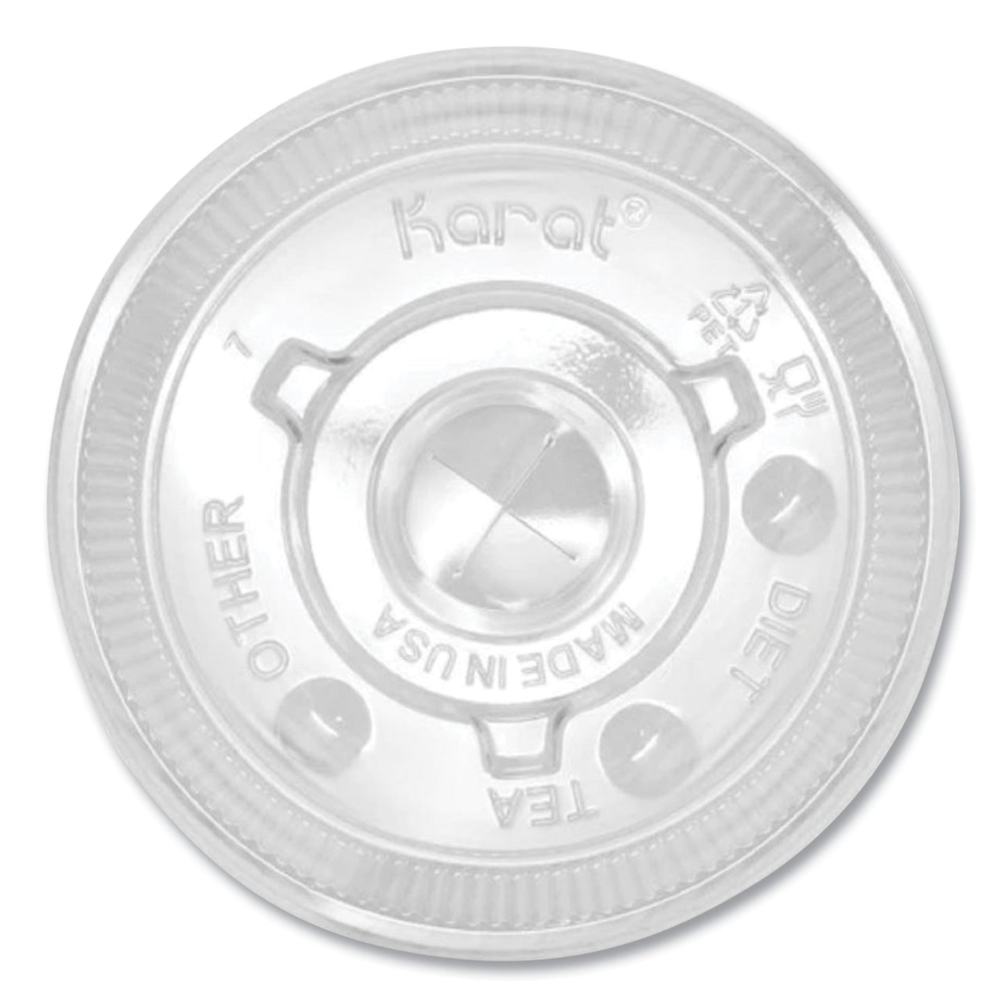 Karat PET Lids, Fits 12 oz to 22 oz Double Poly Paper Cold Cups, Flat Lid, Clear, 1,000/Carton (CKCL90)