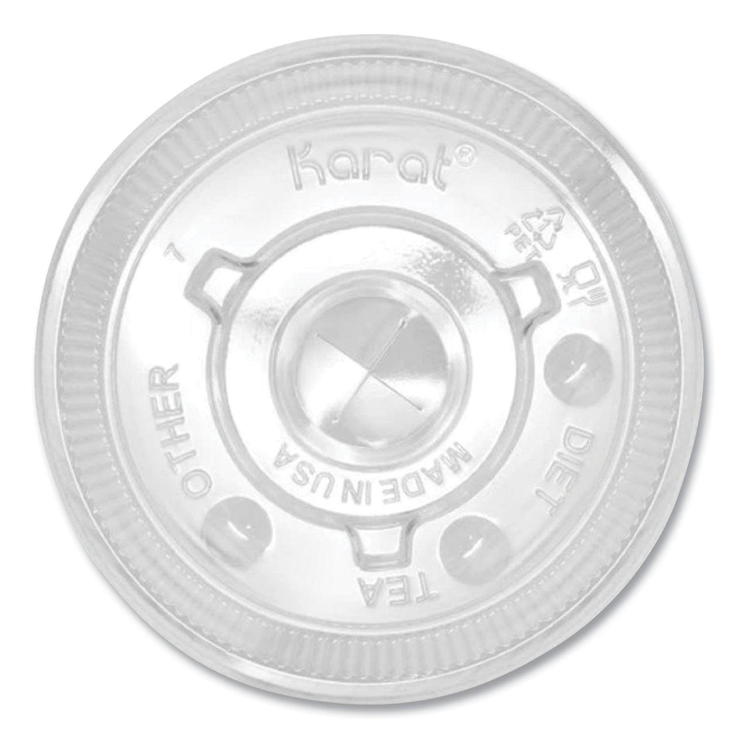 Karat PET Lids, Fits 12 oz to 22 oz Double Poly Paper Cold Cups, Flat Lid, Clear, 1,000/Carton (CKCL90)