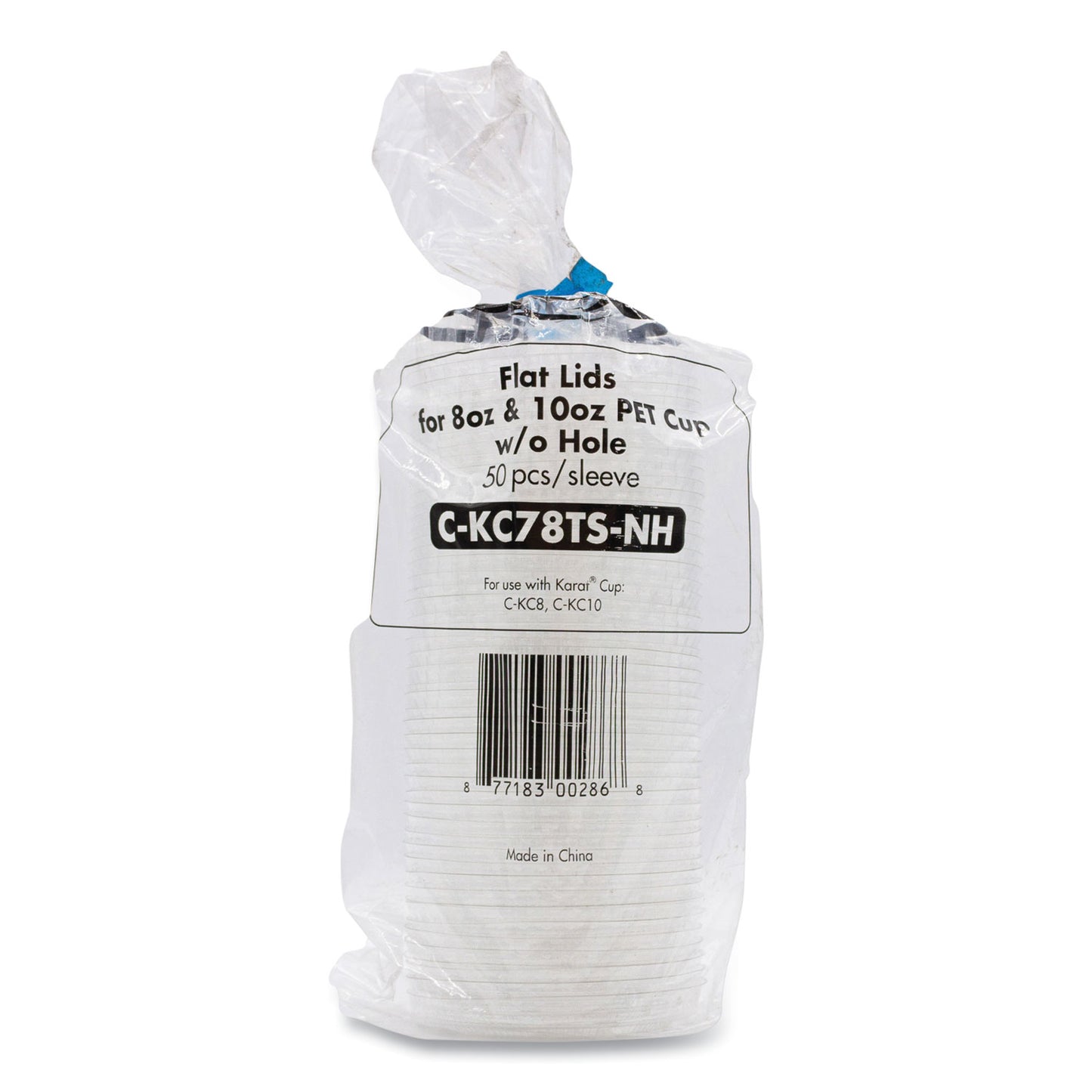 Karat PET Lids, Fits 8 oz to 10 oz Cold Cups, No Hole Flat Lid, Clear, 1,000/Carton (CKC78TSNH)