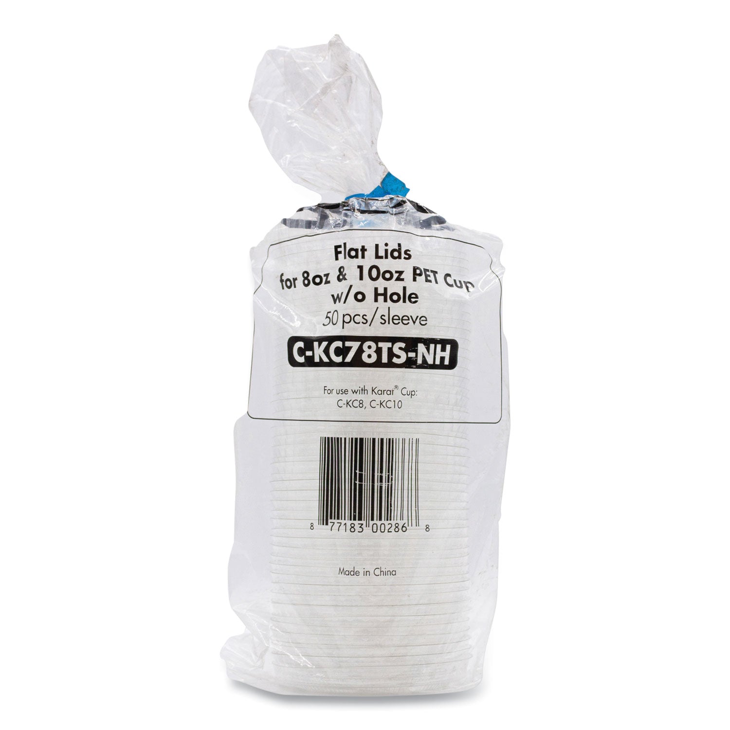 Karat PET Lids, Fits 8 oz to 10 oz Cold Cups, No Hole Flat Lid, Clear, 1,000/Carton (CKC78TSNH)