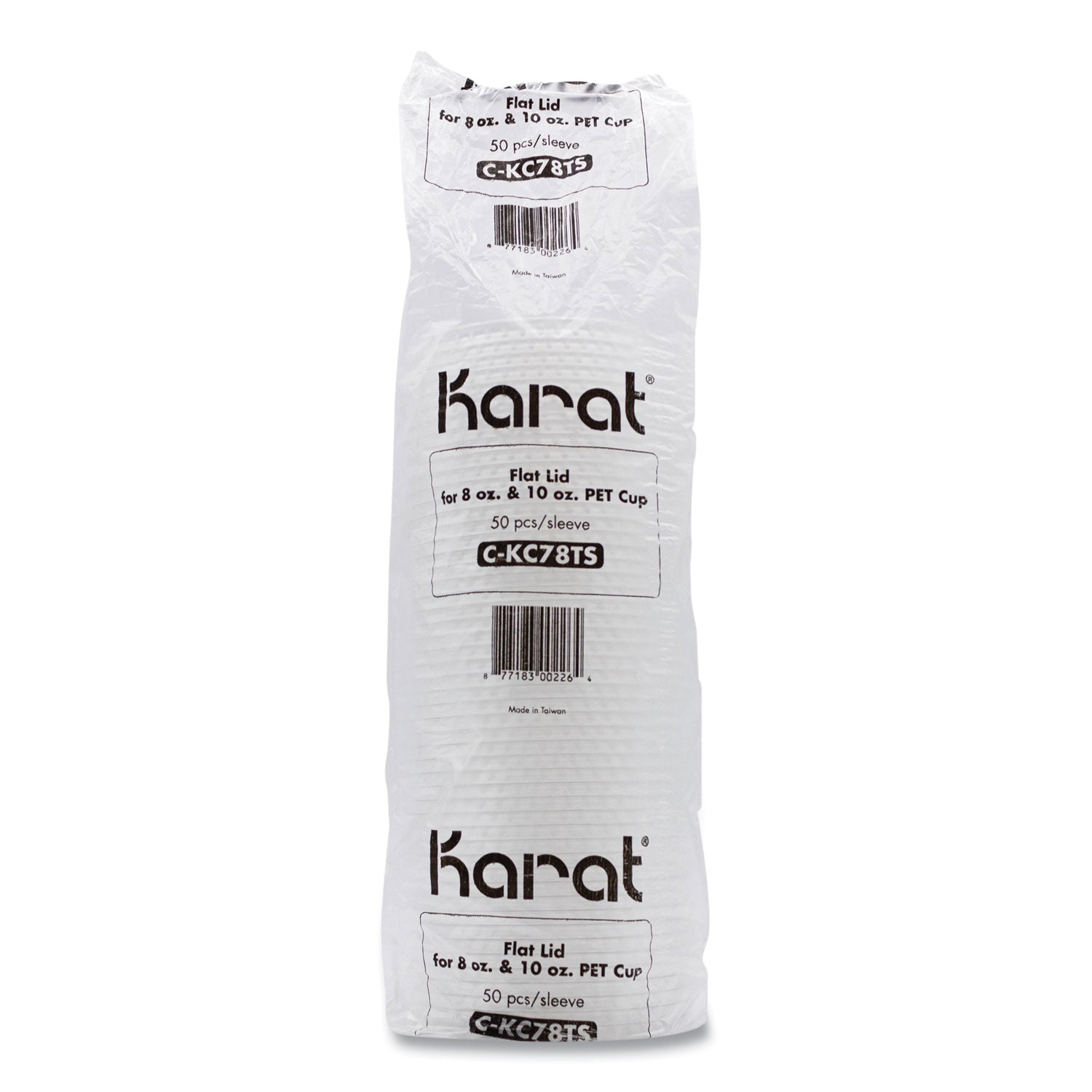 Karat PET Lids, Fits 8 oz to 10 oz Cold Cups, X Straw Hole, Clear, 1,000/Carton (CKC78TS)