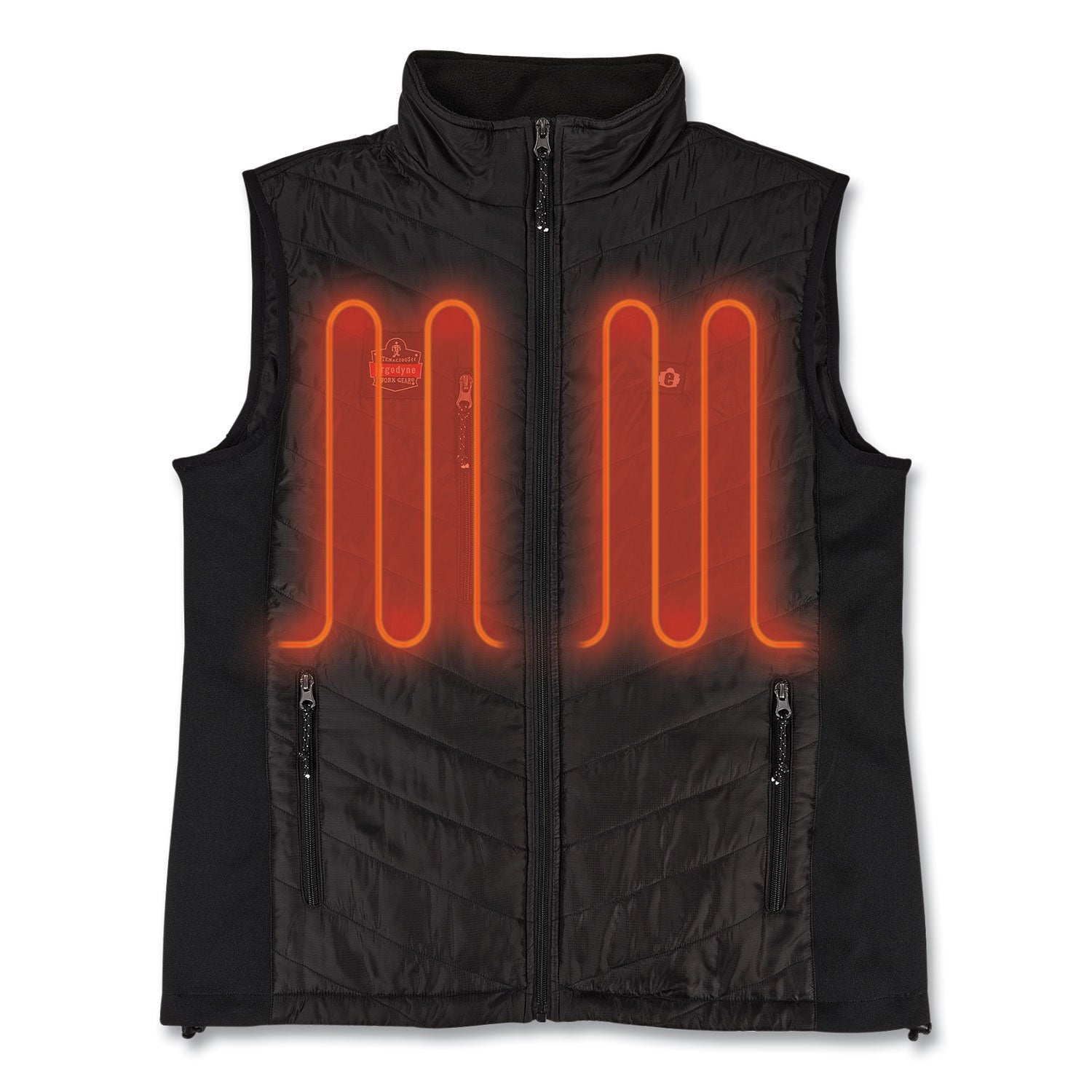 ergodyne N-Ferno 6495 Rechargeable Heated Vest with Battery Power Bank, Fleece/Polyester, 2X-Large, Black (41705)