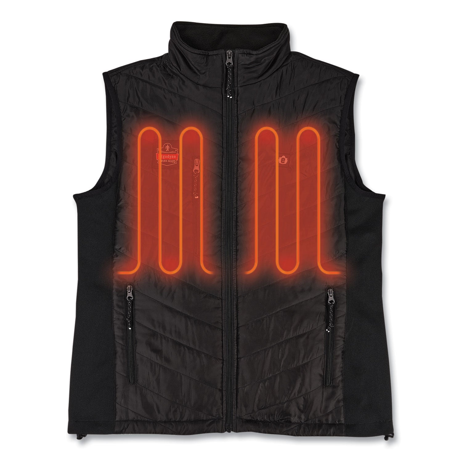 ergodyne N-Ferno 6495 Rechargeable Heated Vest with Batter Power Bank, Fleece/Polyester, Small, Black (41701)