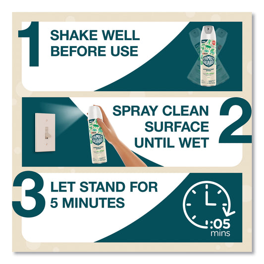 FamilyGuard Disinfectant Spray, Fresh Scent, 17.5 oz Aerosol Spray, 8/Carton (327164)