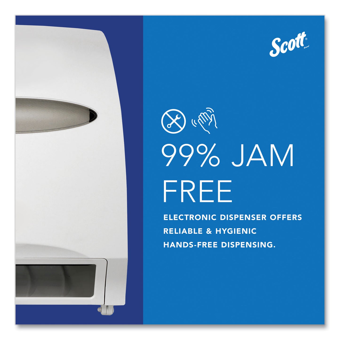 Scott Essential Electronic Hard Roll Towel Dispenser, 12.7 x 9.57 x 15.76, White (48858)