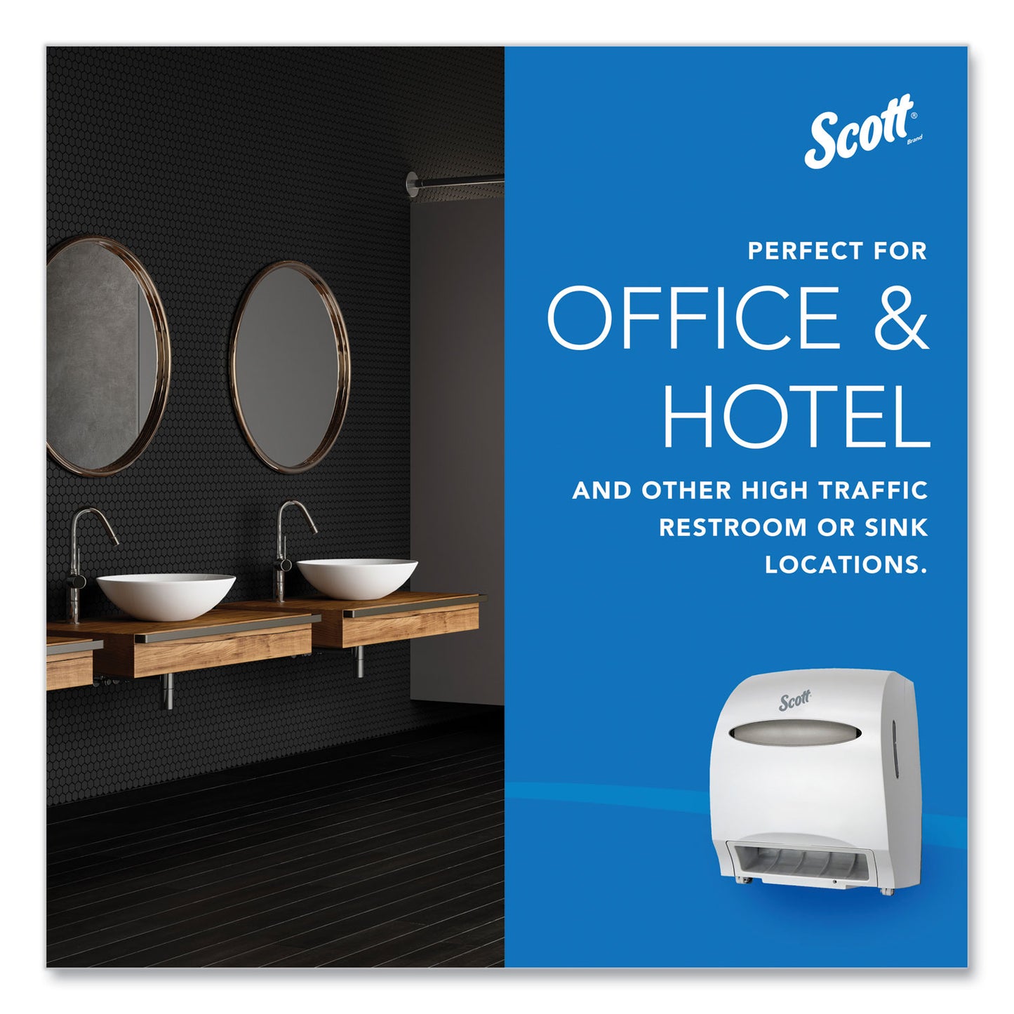 Scott Essential Electronic Hard Roll Towel Dispenser, 12.7 x 9.57 x 15.76, White (48858)