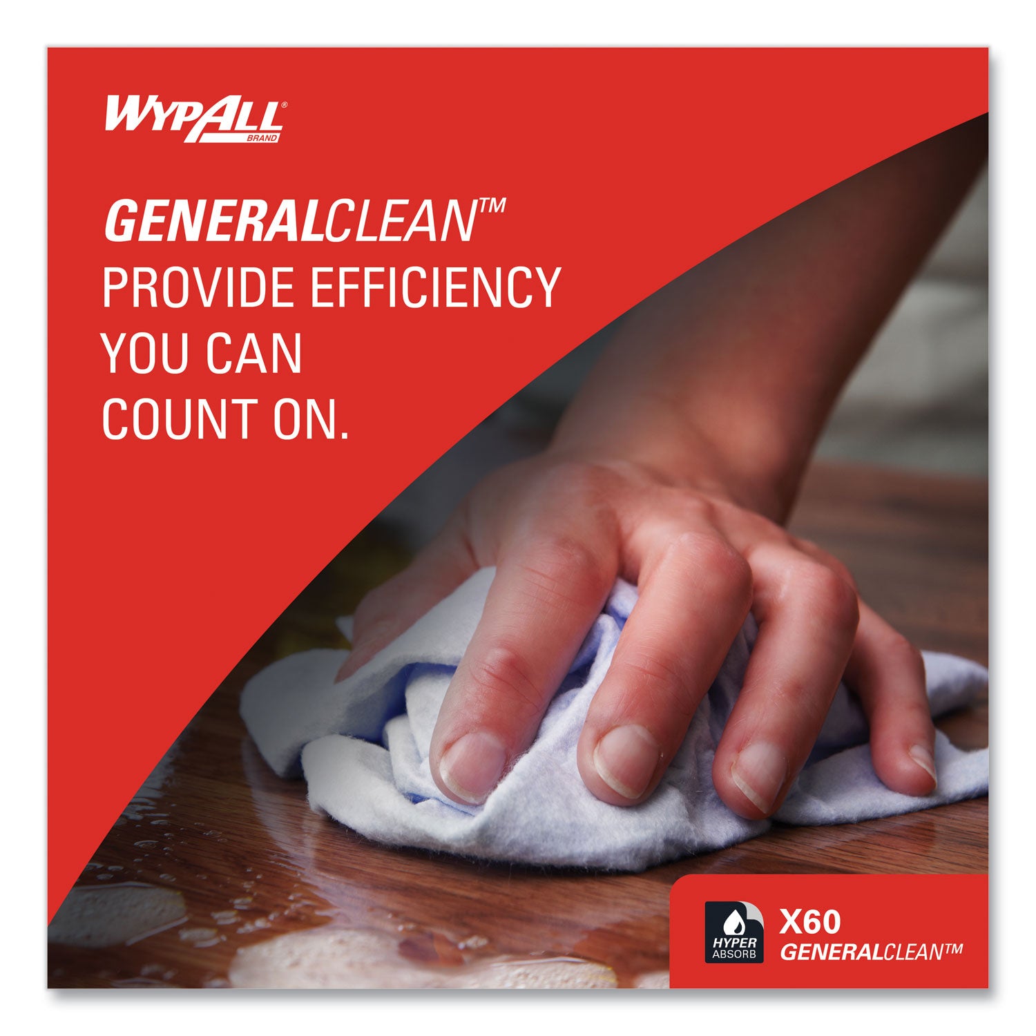 WypAll General Clean X60 Cloths, 12.5 x 16.8, White, 236/Carton (54015)