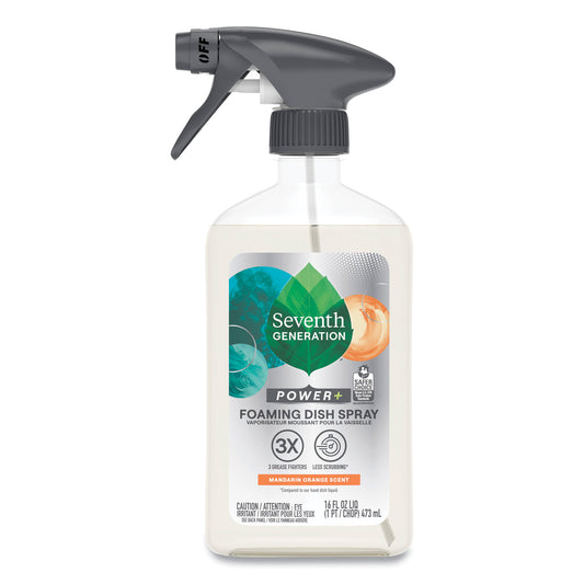 Seventh Generation Foaming Dish Spray, Mandarin Orange Scent, 16 oz Bottle, 6/Carton (45169CT)