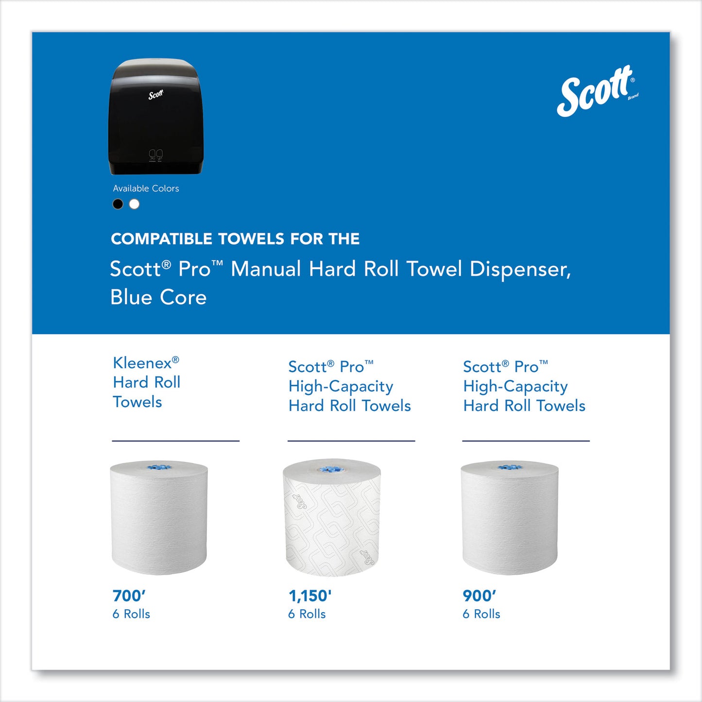 Scott Pro Mod Manual Hard Roll Towel Dispenser, 12.66 x 9.18 x 16.44, Smoke (34346)