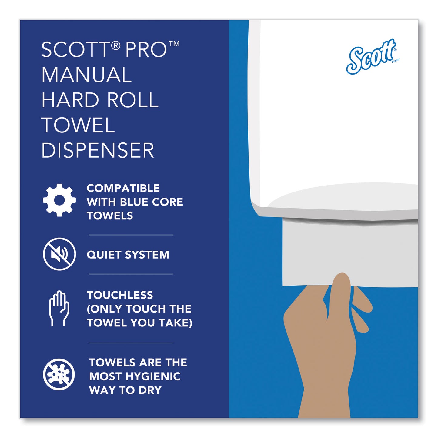 Scott Pro Mod Manual Hard Roll Towel Dispenser, 12.66 x 9.18 x 16.44, Smoke (34346)