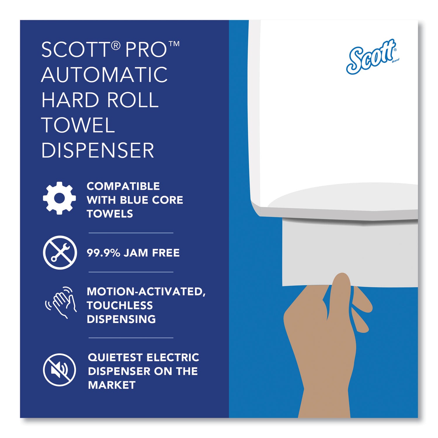 Scott Pro Electronic Hard Roll Towel Dispenser, 12.66 x 9.18 x 16.44, Smoke (34348)