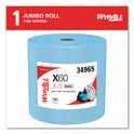 WypAll General Clean X60 Cloths, Jumbo Roll, 12.5 x 13.4, Blue, 1,100/Roll (34965)