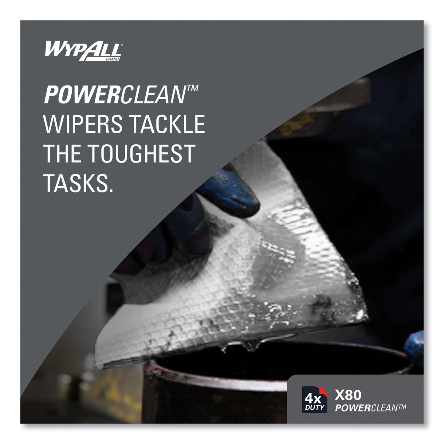 WypAll Power Clean X80 Heavy Duty Cloths, Jumbo Roll, 12.4 x 12.2, White, 475/Roll (41025)