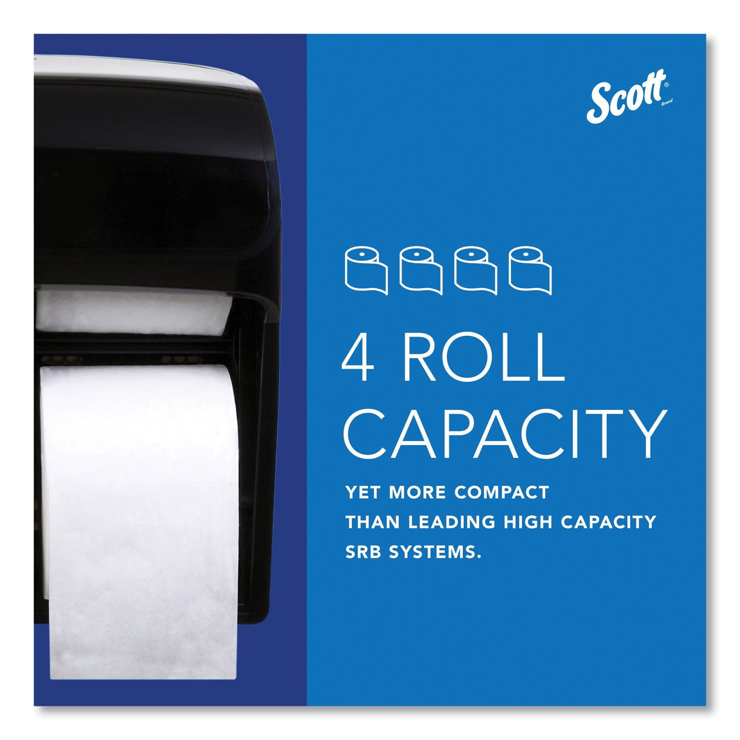 Scott Pro High Capacity Coreless SRB Tissue Dispenser, 11.25 x 6.31 x 12.75, Black (44518)