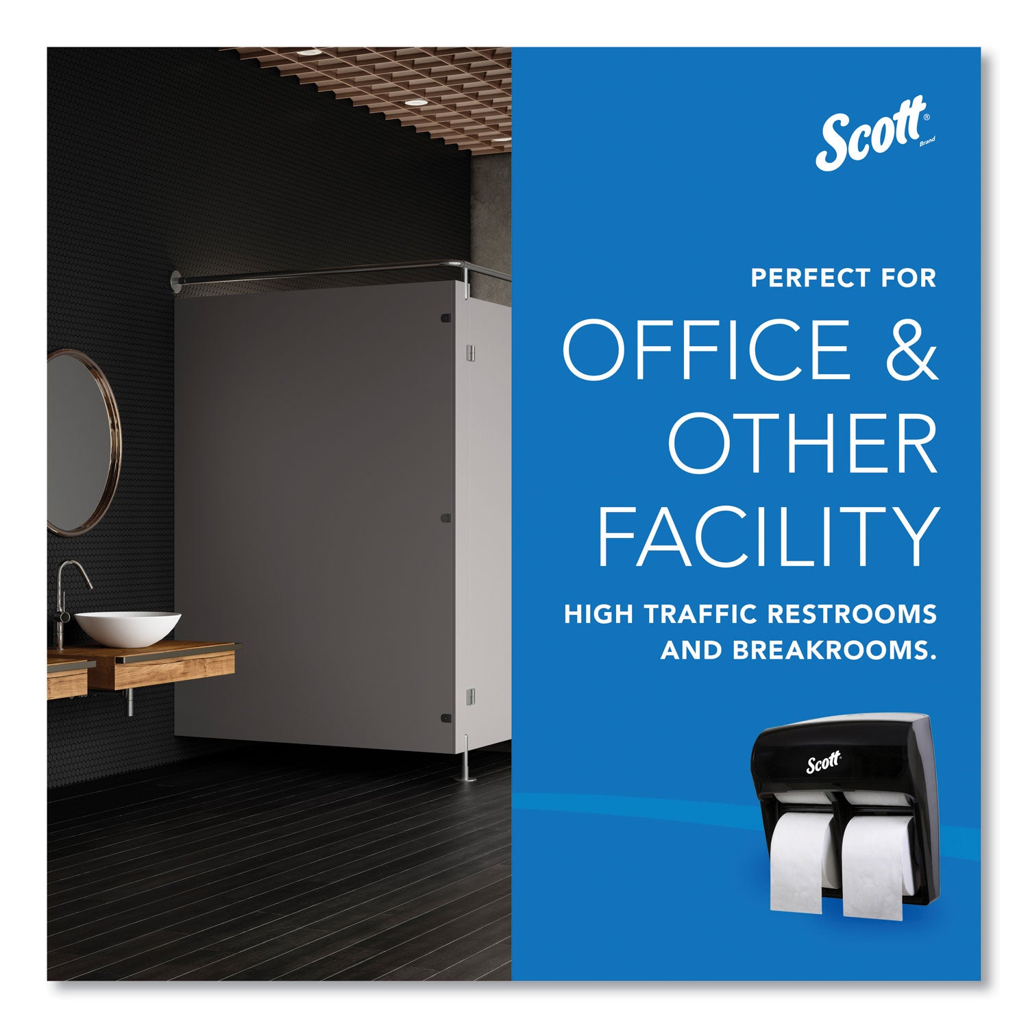 Scott Pro High Capacity Coreless SRB Tissue Dispenser, 11.25 x 6.31 x 12.75, Black (44518)