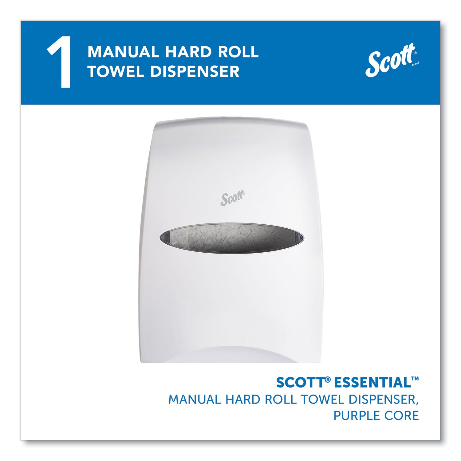 Scott Essential Manual Hard Roll Towel Dispenser, 13.06 x 11 x 16.94, White (46254)