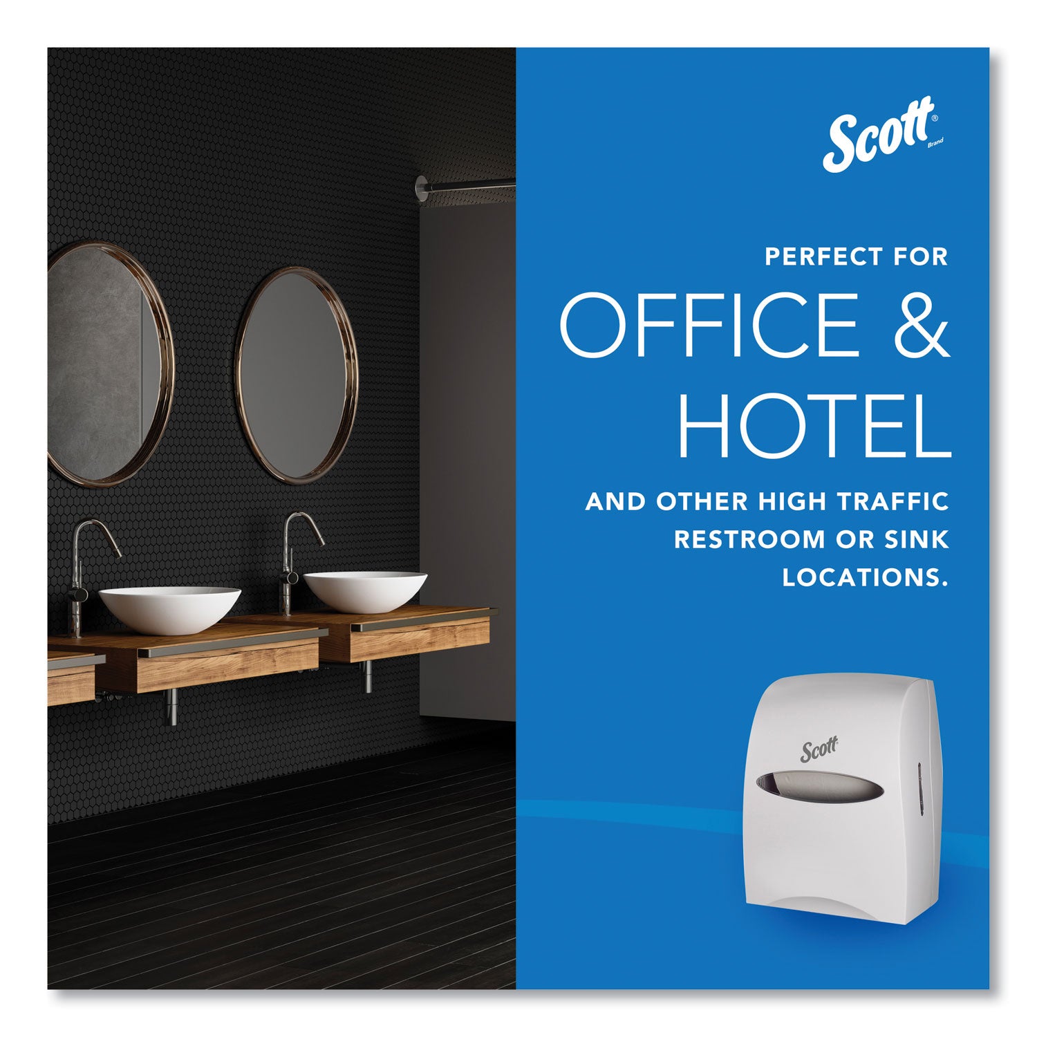 Scott Essential Manual Hard Roll Towel Dispenser, 13.06 x 11 x 16.94, White (46254)