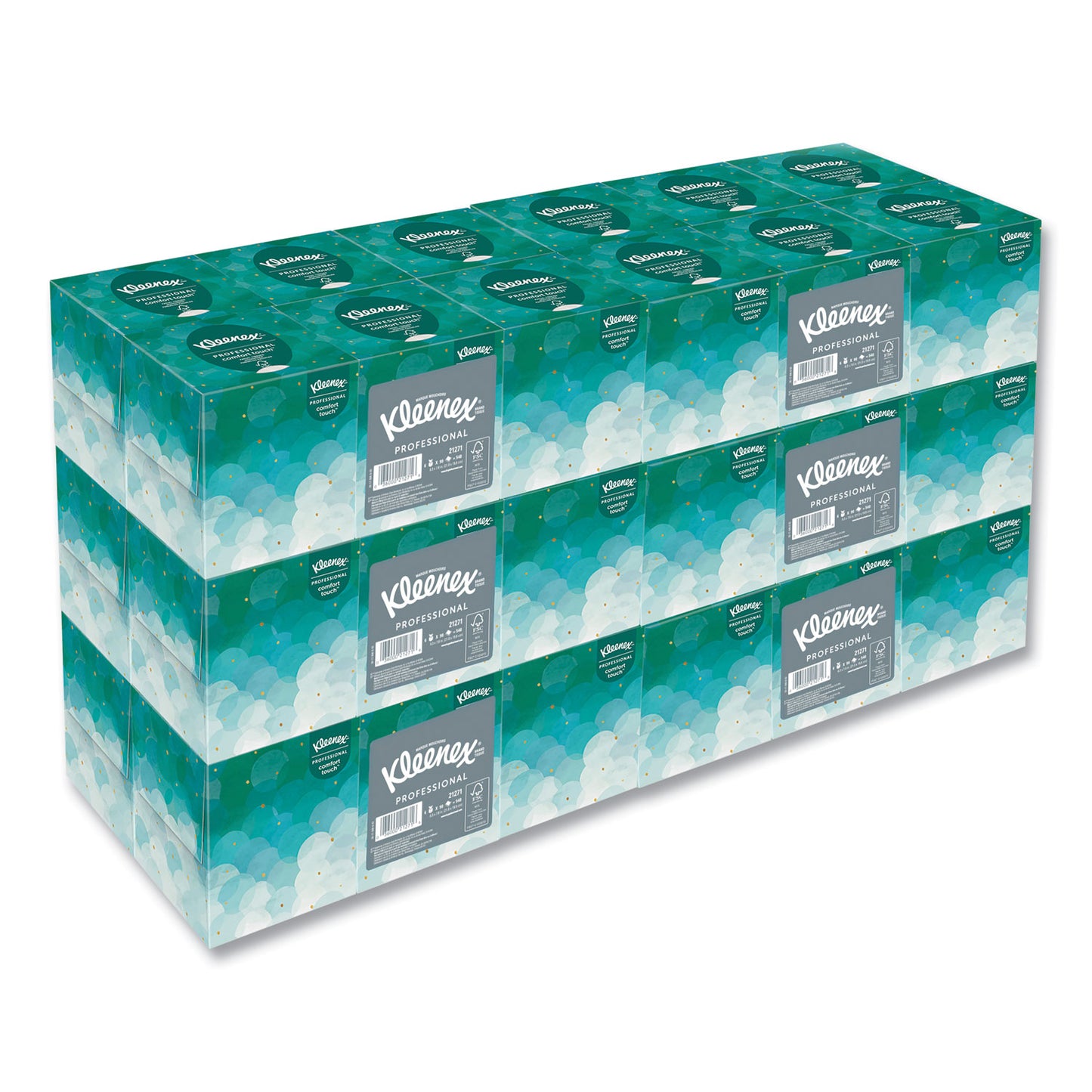 Kleenex Boutique White Facial Tissue for Business, Pop-Up Box, 2-Ply, 95 Sheets/Box, 6 Boxes/Pack, 6 Packs/Carton (21271CT)