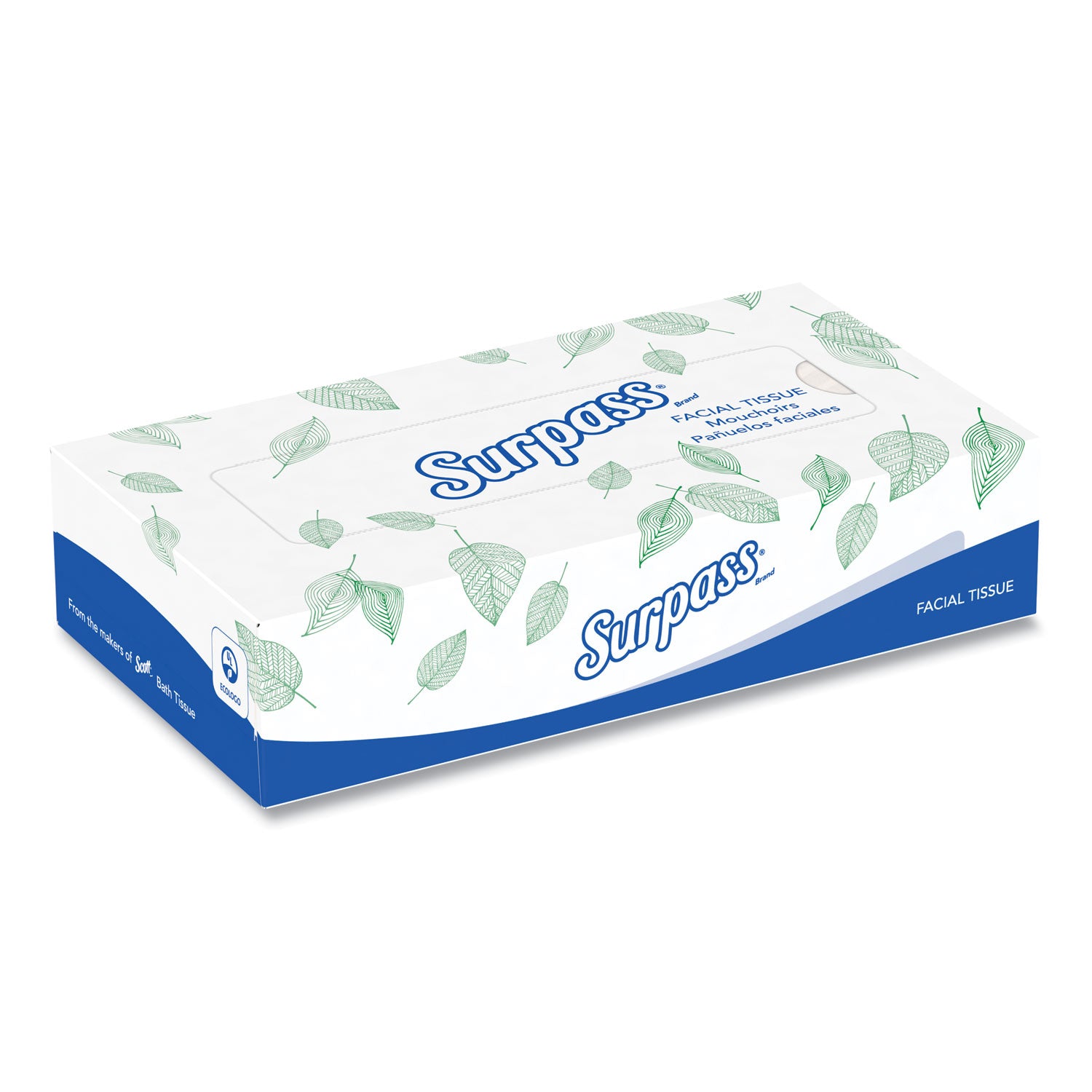 Surpass Facial Tissue for Business, 2-Ply, White, Flat Box, 100 Sheets/Box, 30 Boxes/Carton (21340)