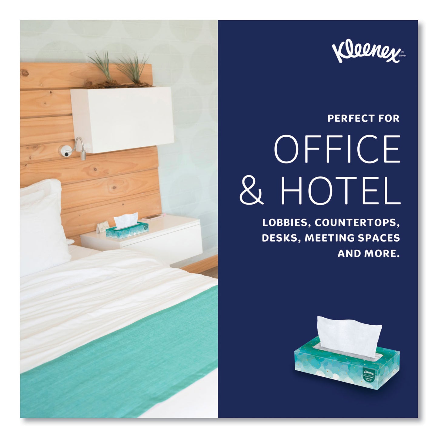 Kleenex White Facial Tissue for Business, 2-Ply, White, Pop-Up Box, 100 Sheets/Box (21400BX)