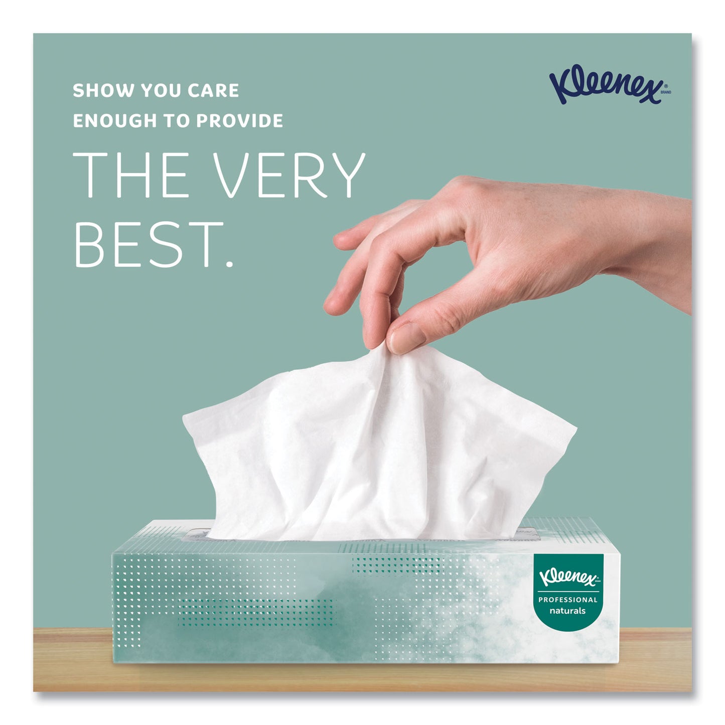 Kleenex Naturals Facial Tissue for Business, Flat Box, 2-Ply, White, 125 Sheets/Box (21601BX)