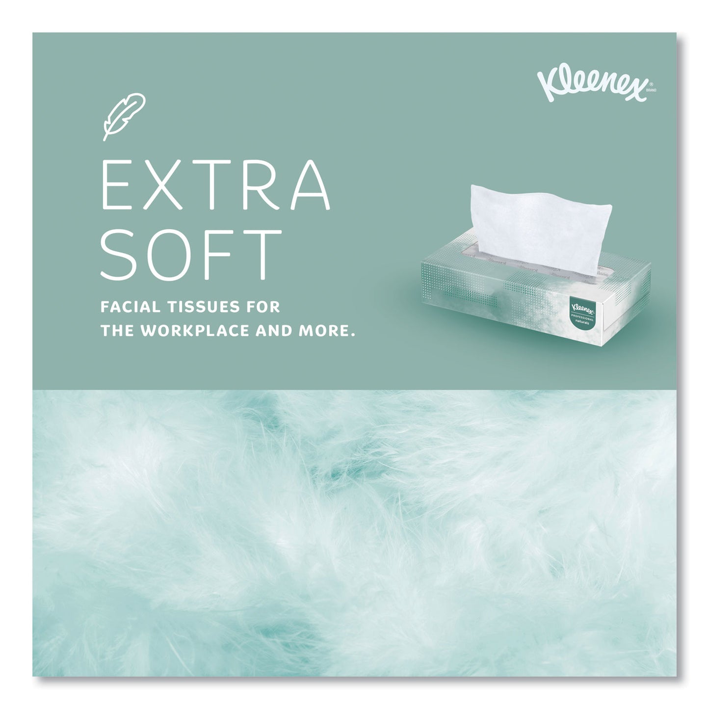 Kleenex Naturals Facial Tissue for Business, Flat Box, 2-Ply, White, 125 Sheets/Box (21601BX)