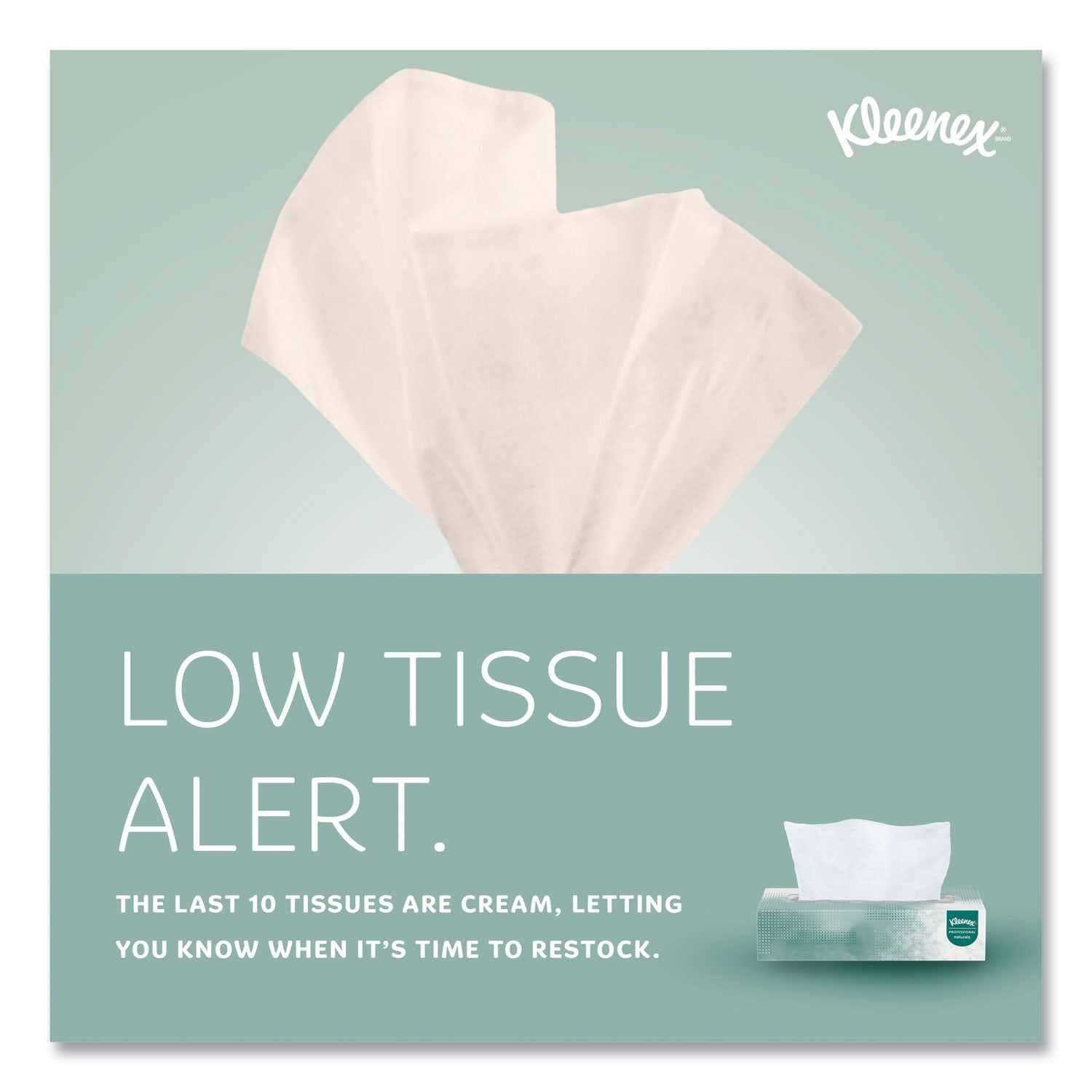 Kleenex Naturals Facial Tissue for Business, Flat Box, 2-Ply, White, 125 Sheets/Box (21601BX)