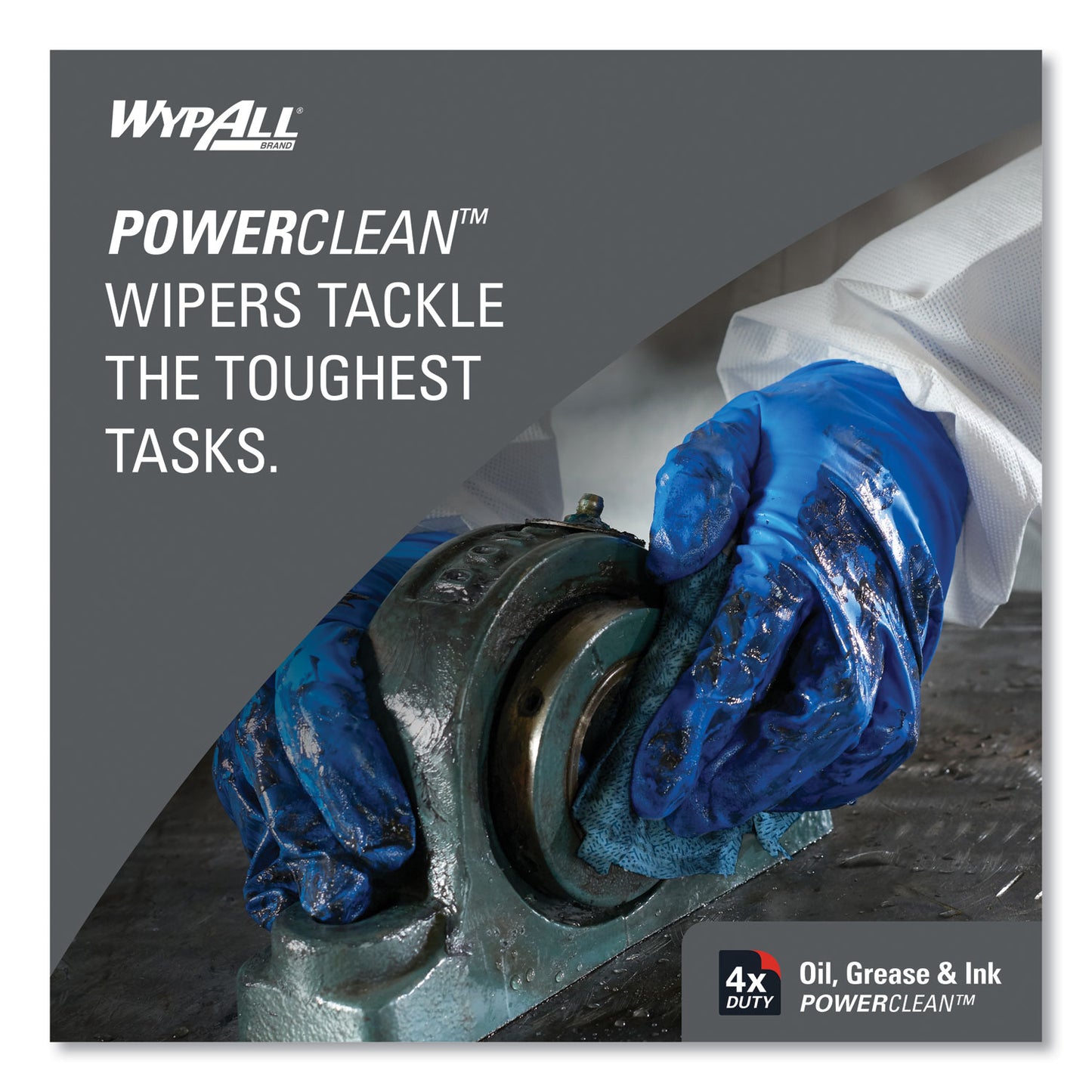 WypAll Power Clean Oil, Grease and Ink Cloths, 1/4 Fold, 12.5 x 12, Blue, 66/Box, 8 Boxes/Carton (33560)