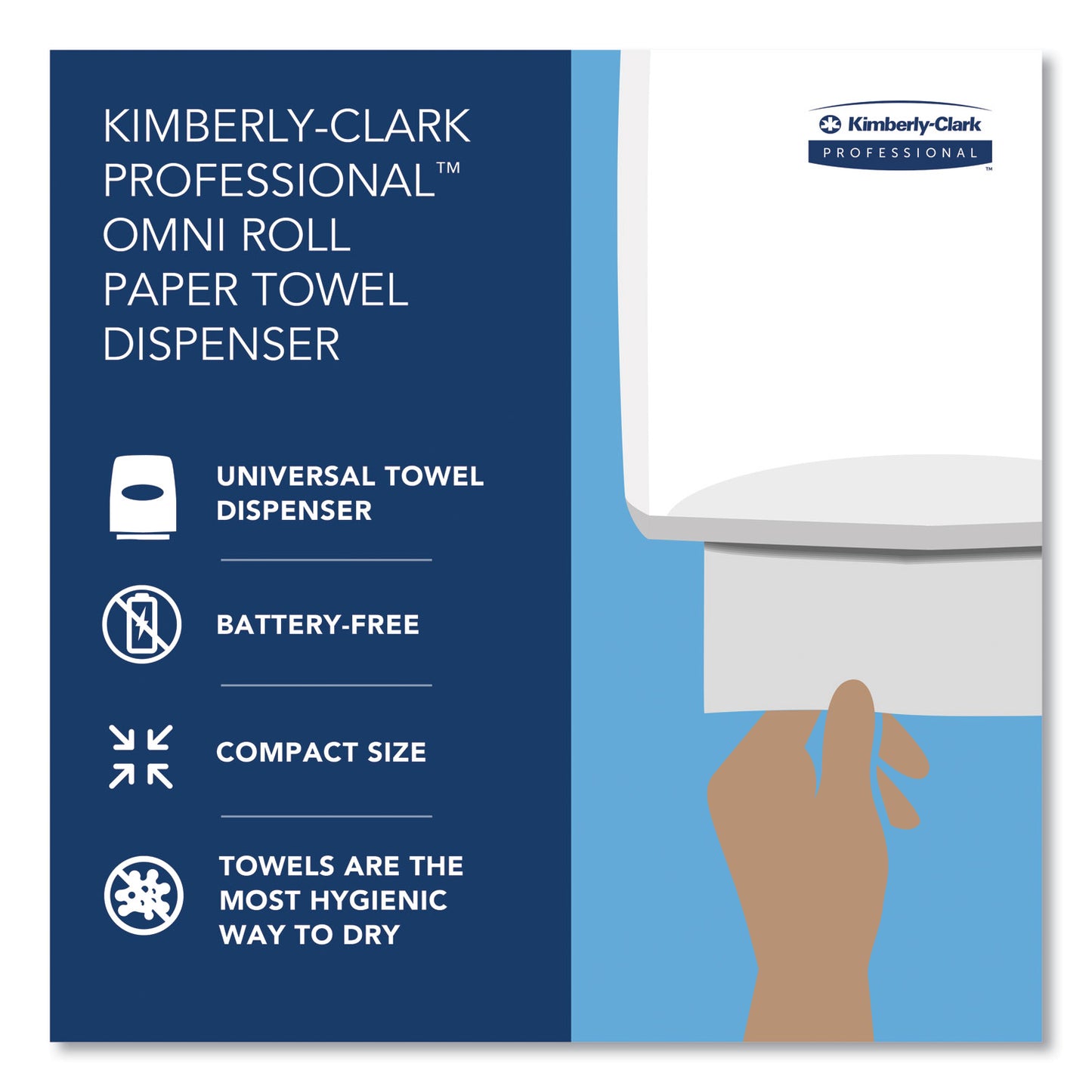 Kimberly-Clark Omni Roll Towel Dispenser, 10.5 x 10 x 10, Smoke/Gray (09746)