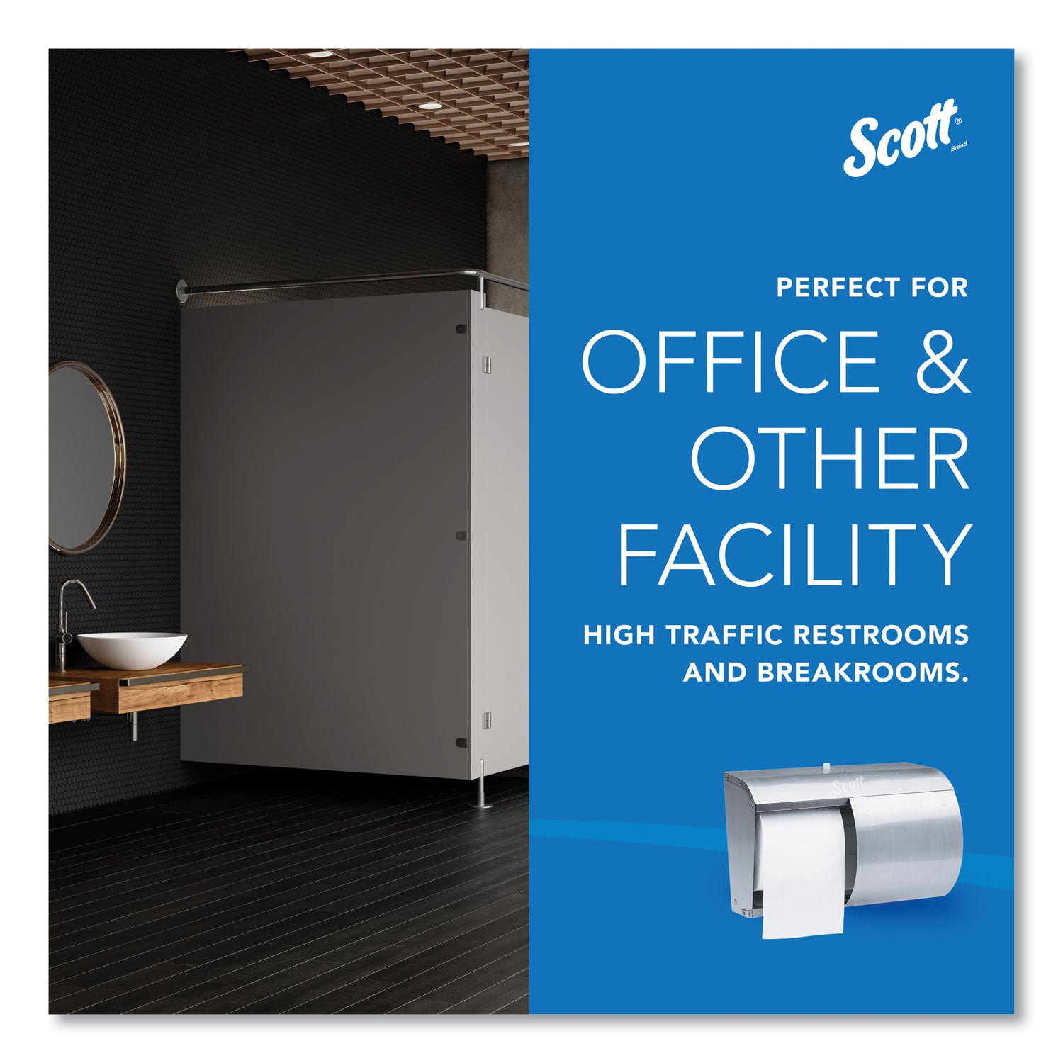 Scott Pro Coreless SRB Tissue Dispenser, 10.13 x 6.4 x 7, Stainless Steel (09606)