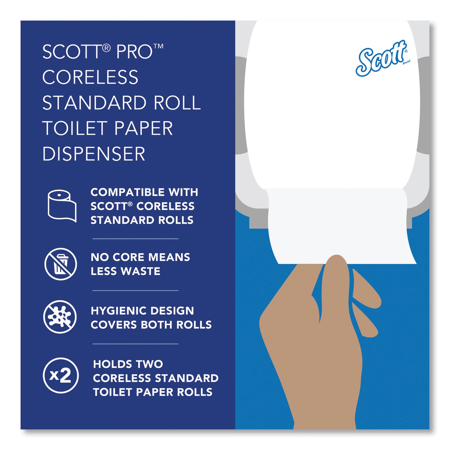 Scott Pro Coreless SRB Tissue Dispenser, 10.13 x 6.4 x 7, Stainless Steel (09606)