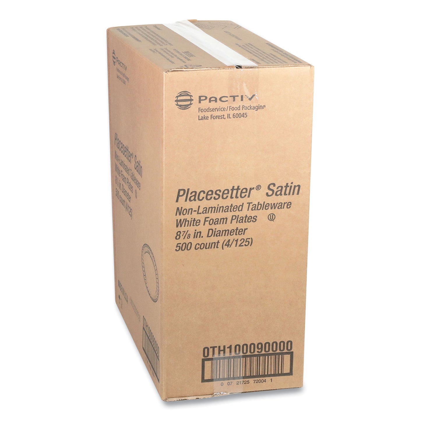 Pactiv Placesetter Satin Non-Laminated Foam Dinnerware, Plate, 9" dia, White, 500/Carton (0TH10009)