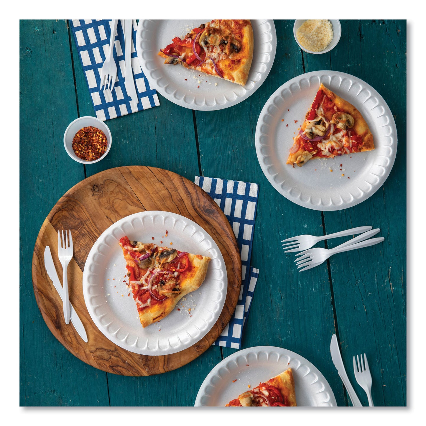 Pactiv Placesetter Satin Non-Laminated Foam Dinnerware, Plate, 9" dia, White, 500/Carton (0TH10009)