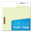 Pendaflex Six-Section Pressboard Classification Folders, 2" Expansion, 2 Dividers, 6 Fasteners, Letter Size, Green Exterior, 10/Box (17173)