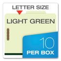 Pendaflex Six-Section Pressboard Classification Folders, 2" Expansion, 2 Dividers, 6 Fasteners, Letter Size, Green Exterior, 10/Box (17173)