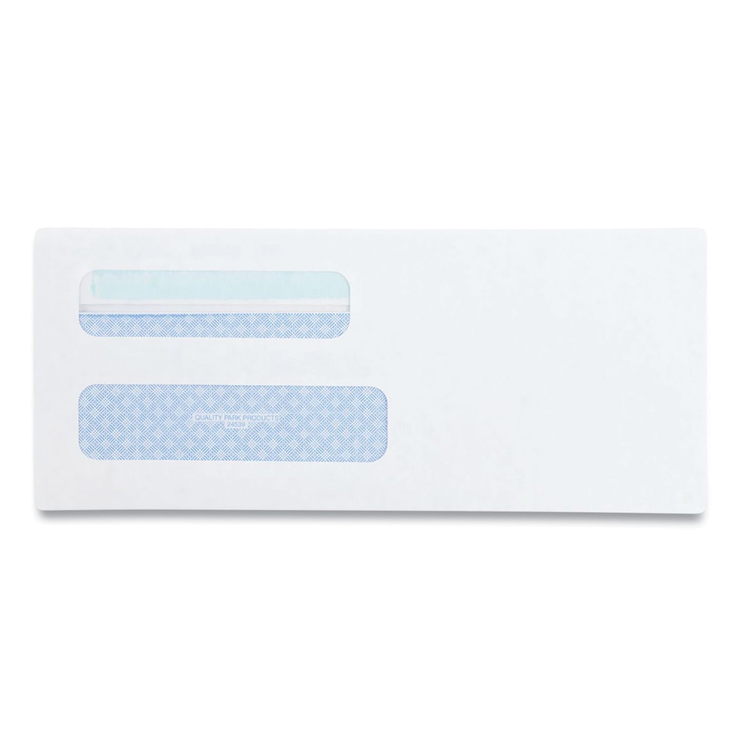 Quality Park Double Window Redi-Seal Security-Tinted Envelope, #8 5/8, Commercial Flap, Redi-Seal Closure, 3.63 x 8.63, White, 500/Box (24539)