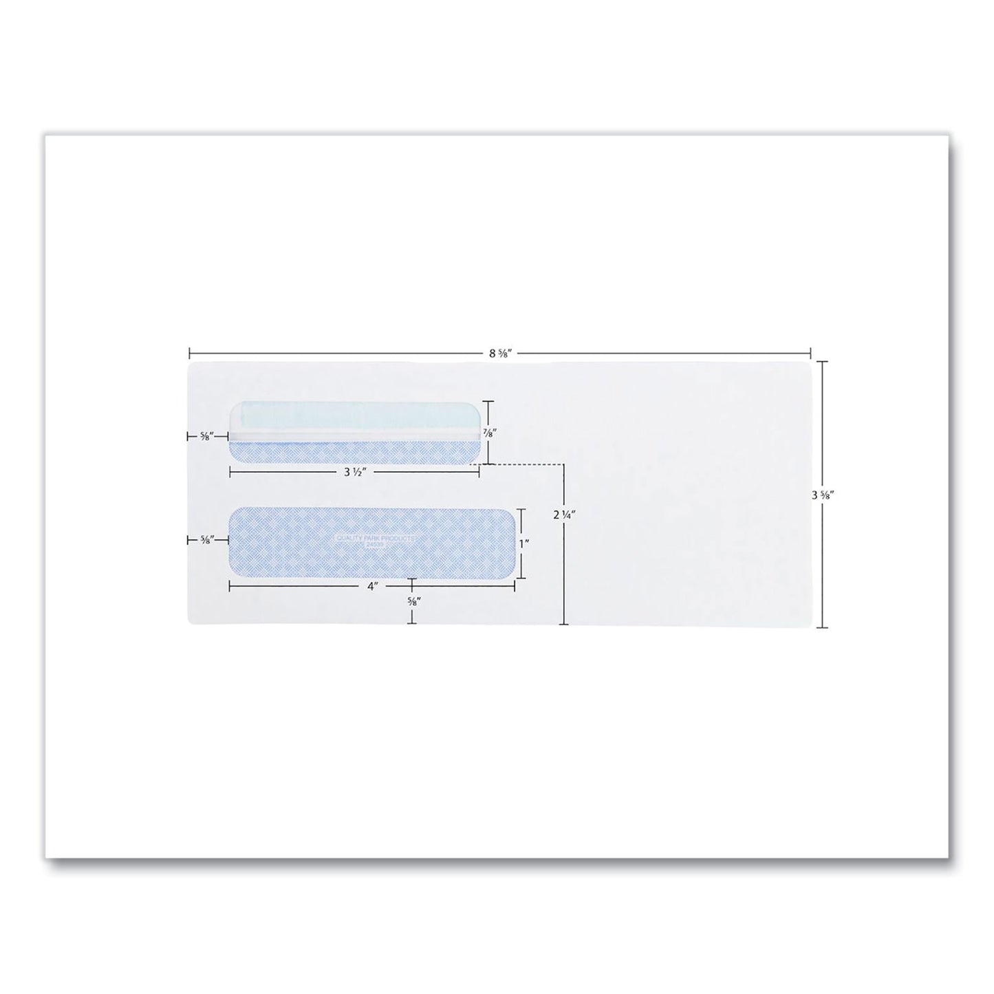 Quality Park Double Window Redi-Seal Security-Tinted Envelope, #8 5/8, Commercial Flap, Redi-Seal Closure, 3.63 x 8.63, White, 500/Box (24539)
