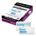 Quality Park Double Window Redi-Seal Security-Tinted Envelope, #8 5/8, Commercial Flap, Redi-Seal Closure, 3.63 x 8.63, White, 500/Box (24539)