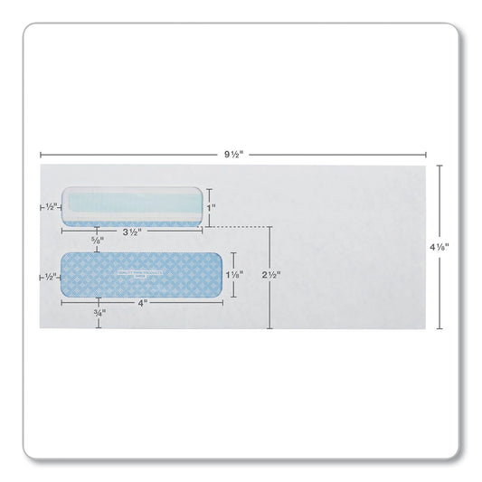 Quality Park Double Window Redi-Seal Security-Tinted Envelope, #10, Commercial Flap, Redi-Seal Adhesive Closure, 4.13 x 9.5, White, 500/BX (24559)