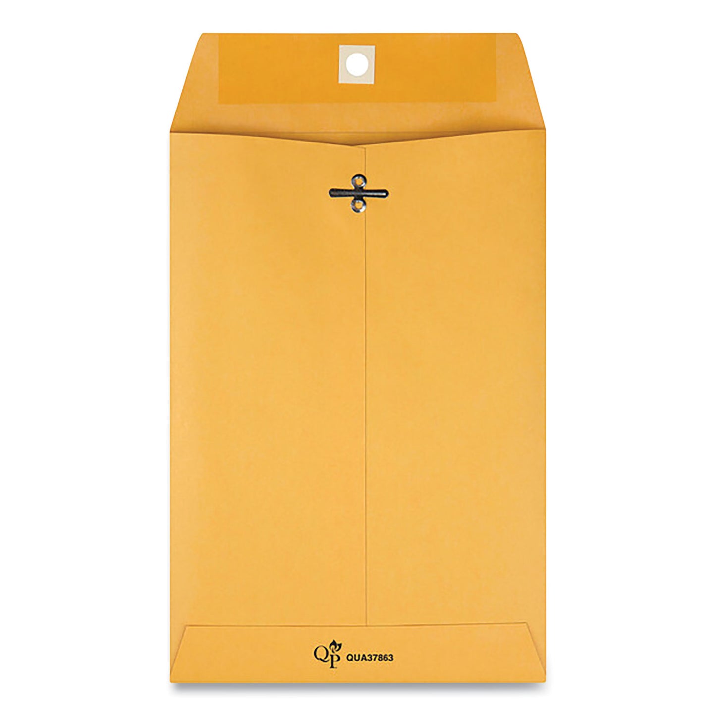 Quality Park Clasp Envelope, 28 lb Bond Weight Kraft, #63, Square Flap, Clasp/Gummed Closure, 6.5 x 9.5, Brown Kraft, 100/Box (37863)