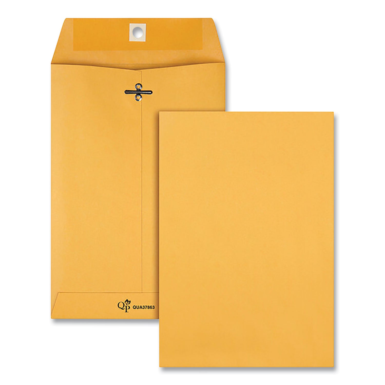 Quality Park Clasp Envelope, 28 lb Bond Weight Kraft, #63, Square Flap, Clasp/Gummed Closure, 6.5 x 9.5, Brown Kraft, 100/Box (37863)