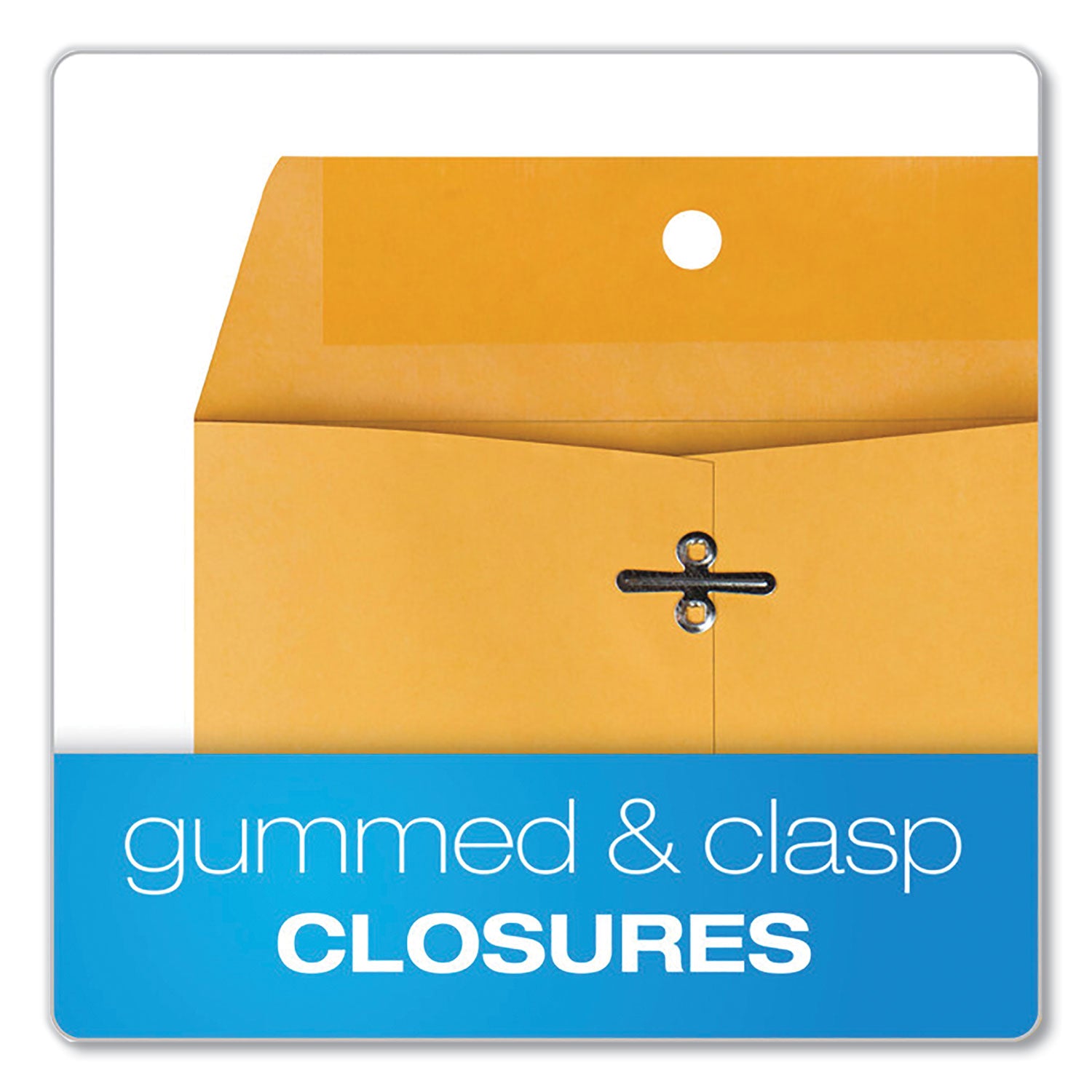 Quality Park Clasp Envelope, 28 lb Bond Weight Kraft, #63, Square Flap, Clasp/Gummed Closure, 6.5 x 9.5, Brown Kraft, 100/Box (37863)